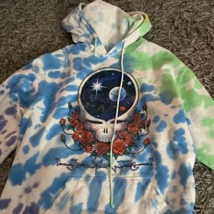 Liquid blue tie dye hoodie